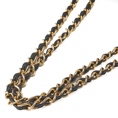 シャネル マドモアゼル 30cm シングル フラップ チェーン ショルダーバッグ ラムスキン ブラック ゴールド金具, 中古