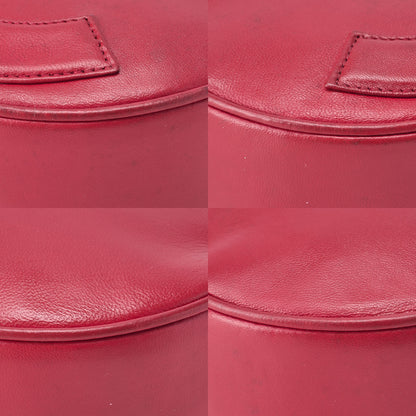 CHANEL ココマーク フリンジ ラウンド チェーンショルダー ラムスキン レッド ゴールド金具 中古