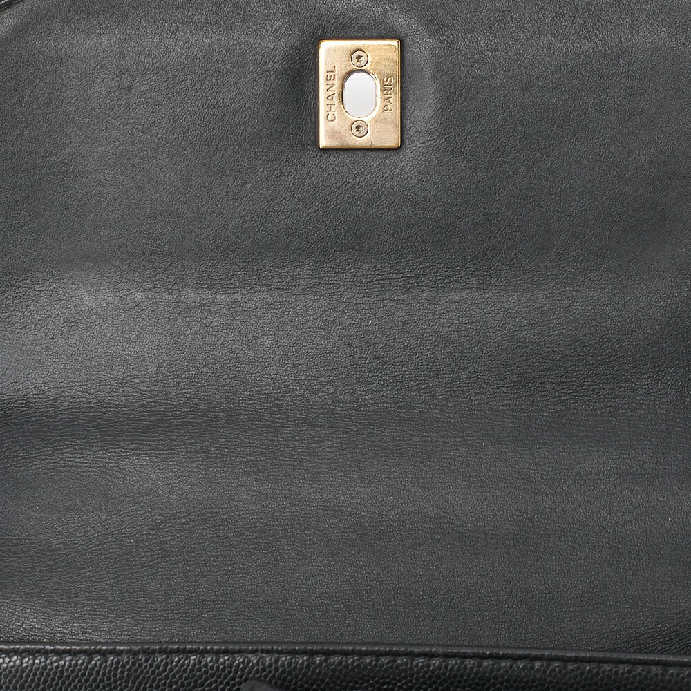 CHANEL Caviar Skin Business Affinity 2-Way Shoulder Bag Black Gold-Tone Hardware, Pre-Owned