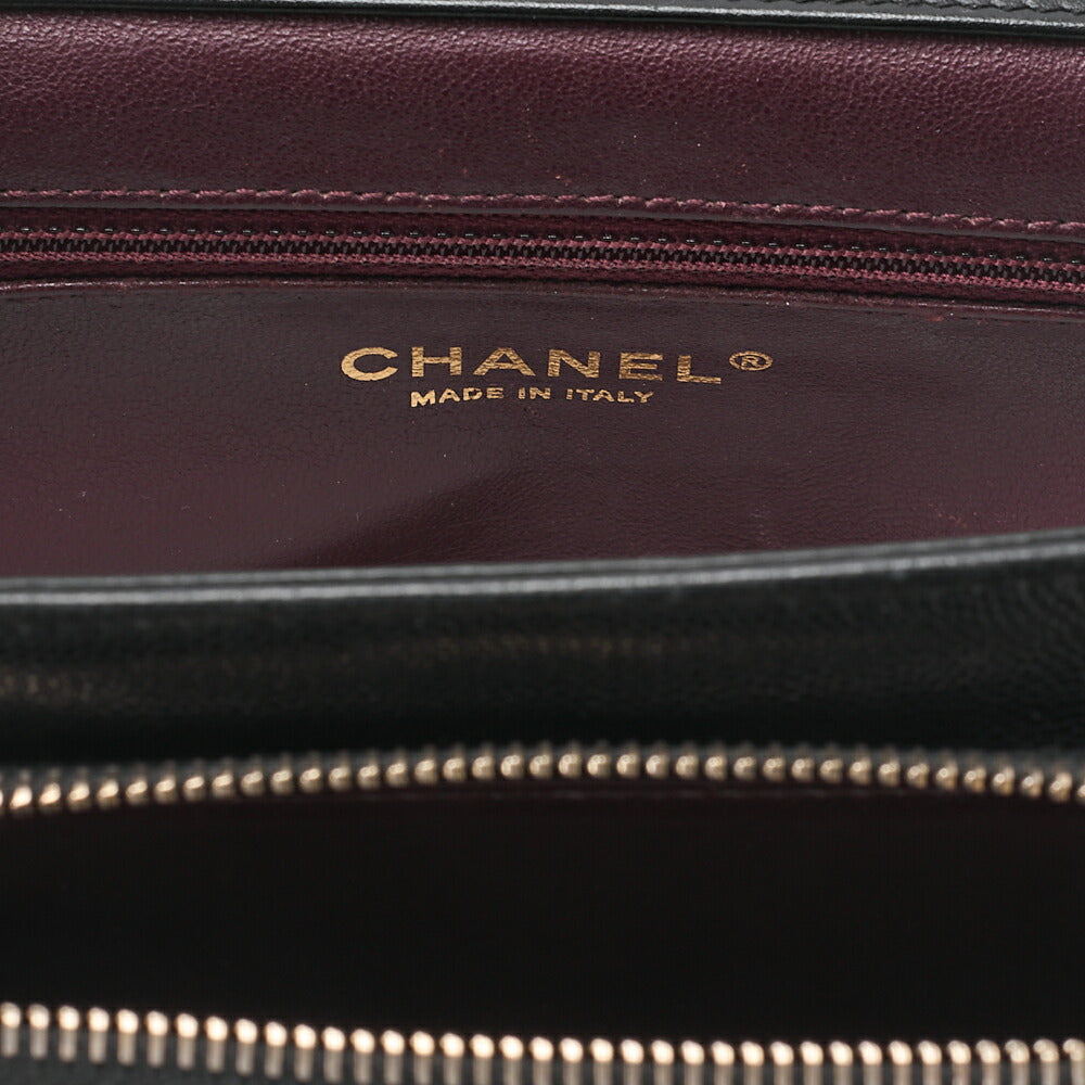 CHANEL Caviar Skin Business Affinity 2-Way Shoulder Bag Black Gold-Tone Hardware, Pre-Owned