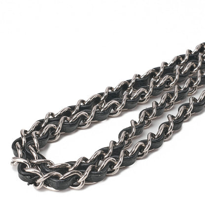 CHANEL Chain Shoulder Bag Mini Matelasse 17cm Caviar Skin Black Silver-Tone Hardware, Pre-Owned