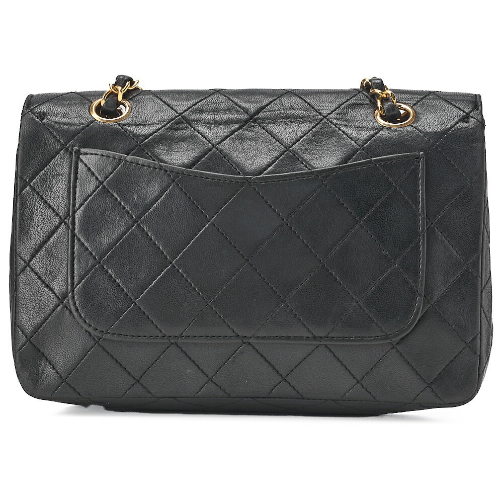 CHANEL Lambskin Matelasse Turnlock Full Flap Chain Shoulder Black Gold-Tone Hardware, Pre-Owned