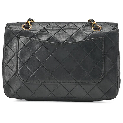 CHANEL Lambskin Matelasse Turnlock Full Flap Chain Shoulder Black Gold-Tone Hardware, Pre-Owned