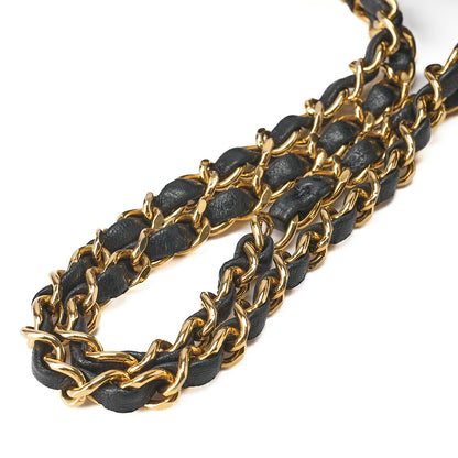 CHANEL Lambskin Matelasse Turnlock Full Flap Chain Shoulder Black Gold-Tone Hardware, Pre-Owned