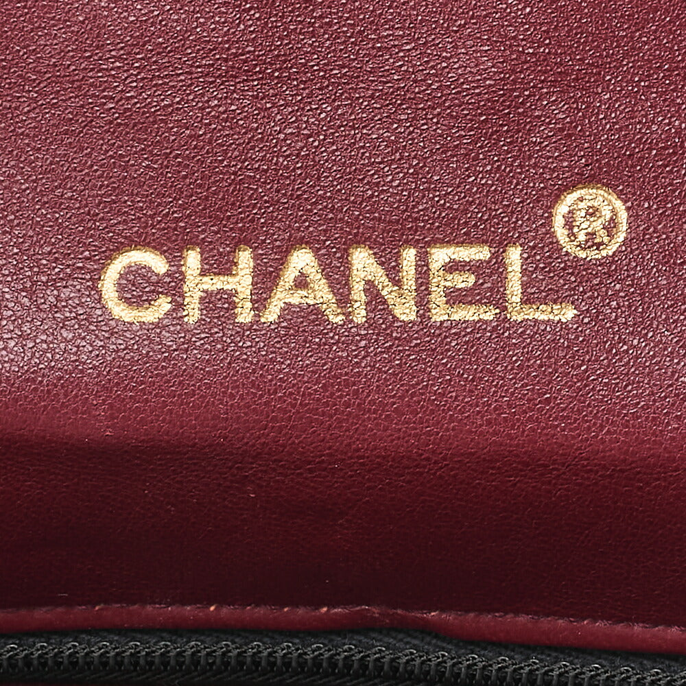 CHANEL Lambskin Matelasse Turnlock Full Flap Chain Shoulder Black Gold-Tone Hardware, Pre-Owned