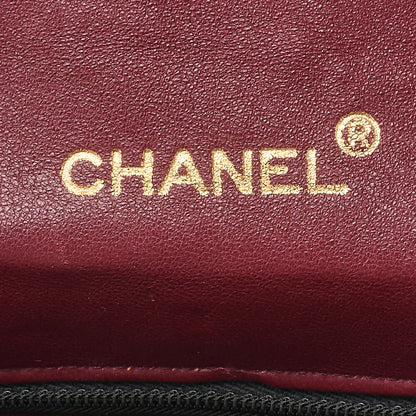 CHANEL Lambskin Matelasse Turnlock Full Flap Chain Shoulder Black Gold-Tone Hardware, Pre-Owned