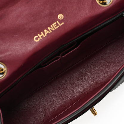 CHANEL Lambskin Matelasse Turnlock Full Flap Chain Shoulder Black Gold-Tone Hardware, Pre-Owned