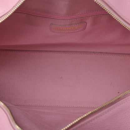 CHANEL Handbag Boston Bag Caviar Skin Matlasse Cocomark Pink Gold-Tone Hardware, Pre-Owned