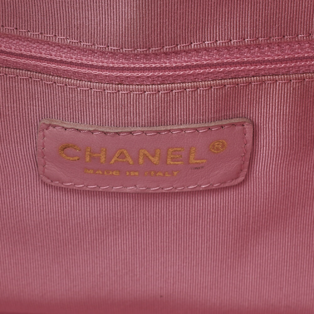 CHANEL Handbag Boston Bag Caviar Skin Matlasse Cocomark Pink Gold-Tone Hardware, Pre-Owned