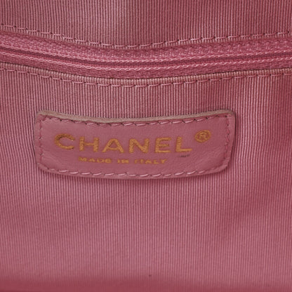 CHANEL Handbag Boston Bag Caviar Skin Matlasse Cocomark Pink Gold-Tone Hardware, Pre-Owned