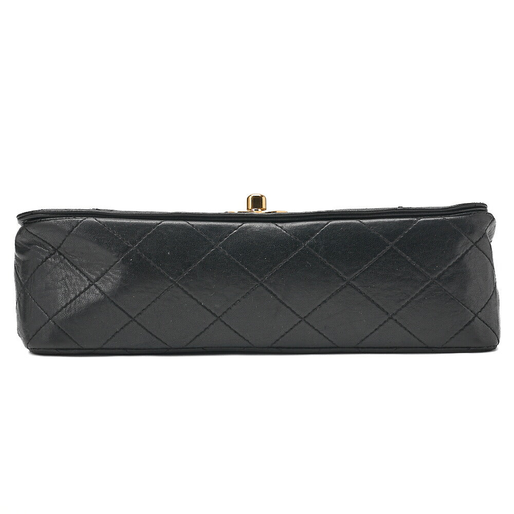 CHANEL Lambskin Matelasse Turnlock Full Flap Chain Shoulder Black Gold-Tone Hardware, Pre-Owned