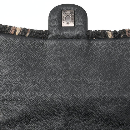 CHANEL シャネル パッチエアライン 2WAY チェーンショルダーバッグ ツイード×キャビアスキン 黒×バイカラー シルバー金具 中古