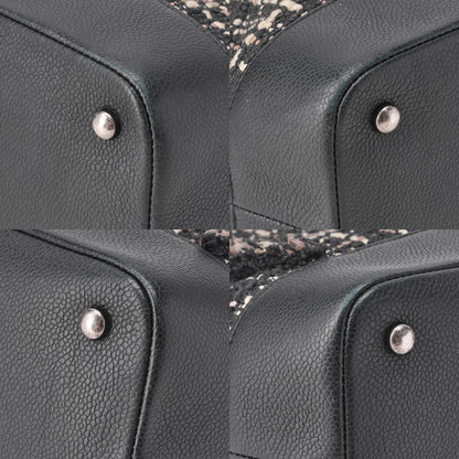 CHANEL シャネル パッチエアライン 2WAY チェーンショルダーバッグ ツイード×キャビアスキン 黒×バイカラー シルバー金具 中古