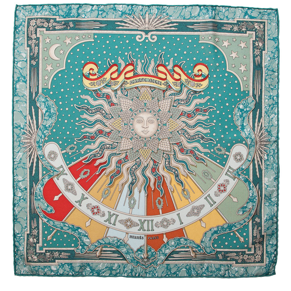 HERMES カレ40 CARPE DIEM 今日を楽しむ スカーフ マルチカラー、中古