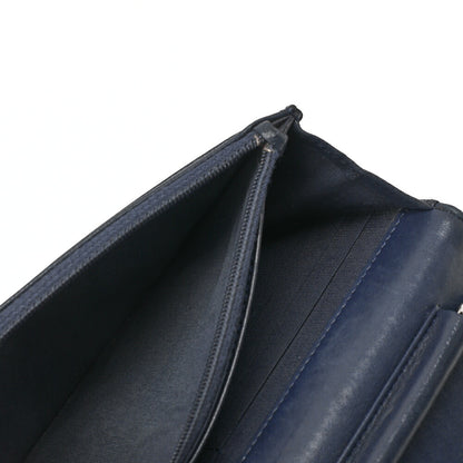CHANEL Lambskin Ultra Stitch Magnetic Lock Chain Wallet Navy Silver-Tone Hardware, Pre-Owned