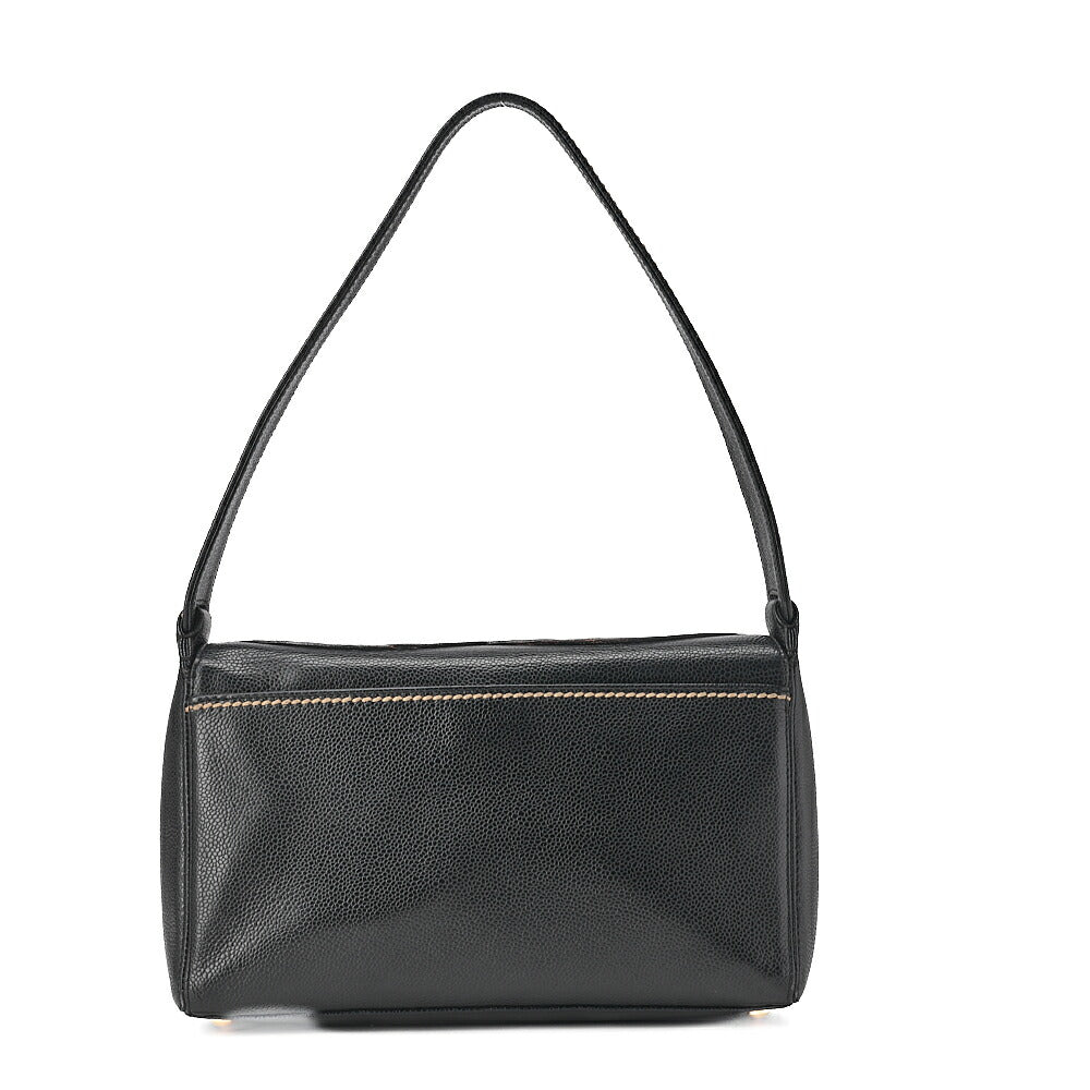CHANEL Cocomark Wild Stitch Tote Bag Caviar Skin Black Gold-Tone Hardware, Pre-Owned