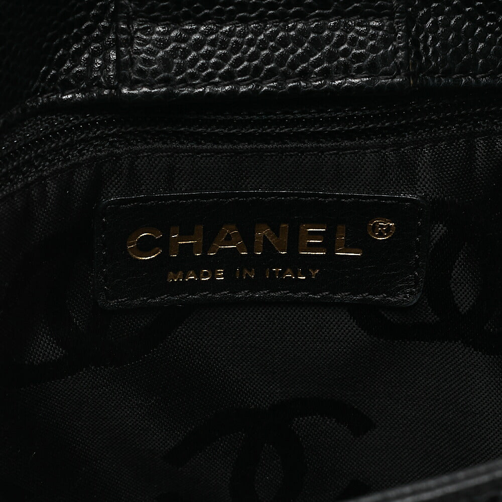 CHANEL Cocomark Wild Stitch Tote Bag Caviar Skin Black Gold-Tone Hardware, Pre-Owned