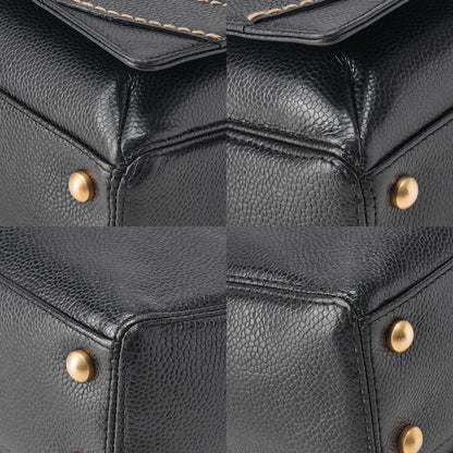 CHANEL Cocomark Wild Stitch Tote Bag Caviar Skin Black Gold-Tone Hardware, Pre-Owned