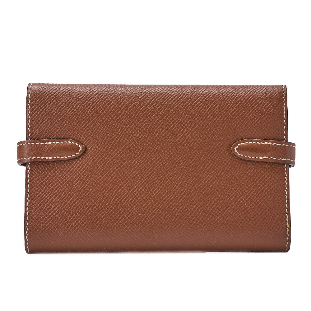 HERMES ケリーウォレット 3つ折り コンパクト エプソン ゴールド シルバー金具 中古