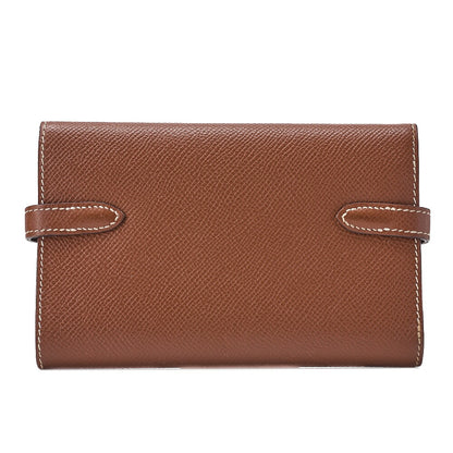 HERMES ケリーウォレット 3つ折り コンパクト エプソン ゴールド シルバー金具 中古