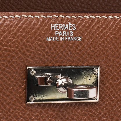 HERMES ケリーウォレット 3つ折り コンパクト エプソン ゴールド シルバー金具 中古