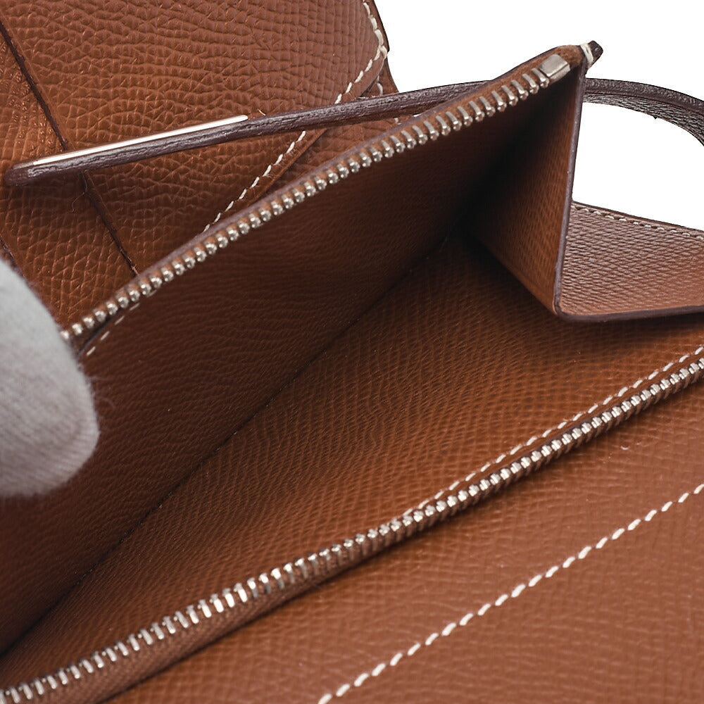 HERMES ケリーウォレット 3つ折り コンパクト エプソン ゴールド シルバー金具 中古