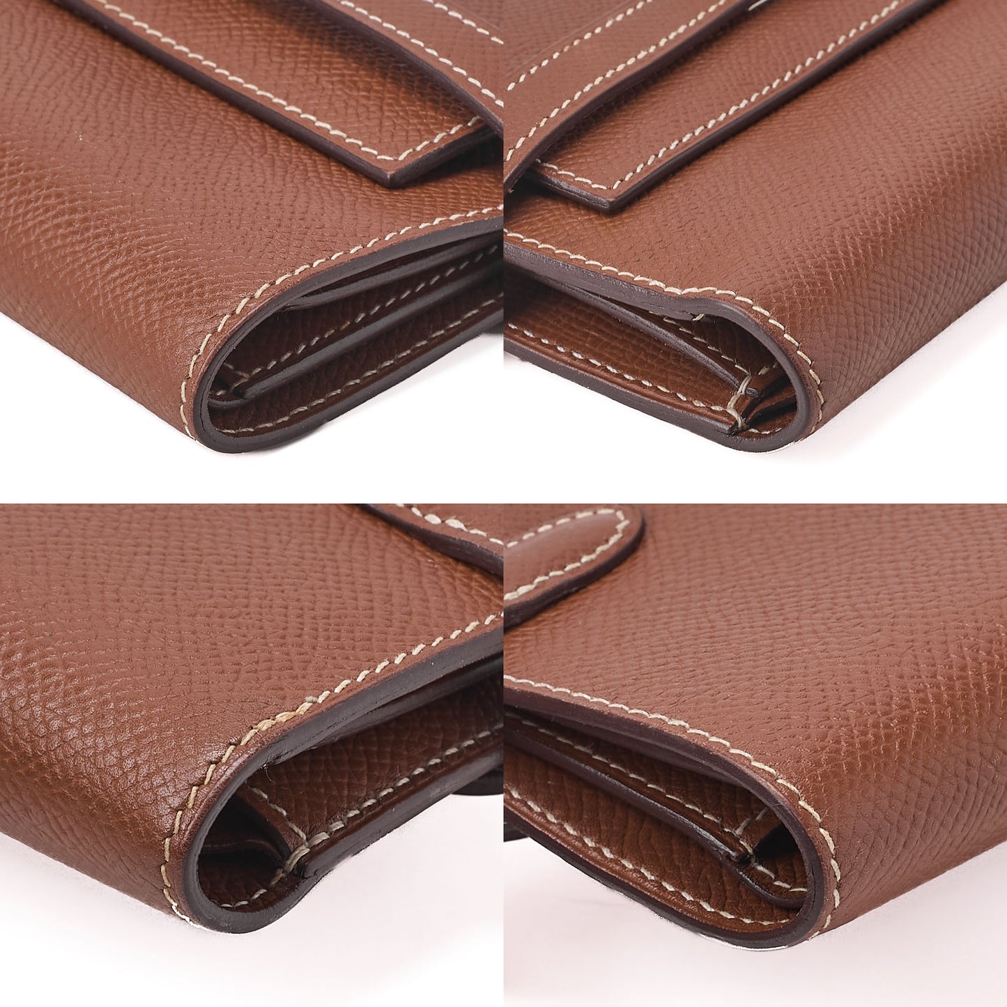 HERMES ケリーウォレット 3つ折り コンパクト エプソン ゴールド シルバー金具 中古