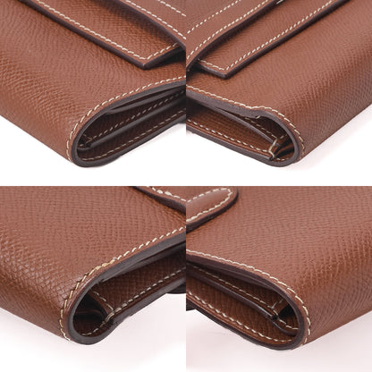 HERMES ケリーウォレット 3つ折り コンパクト エプソン ゴールド シルバー金具 中古