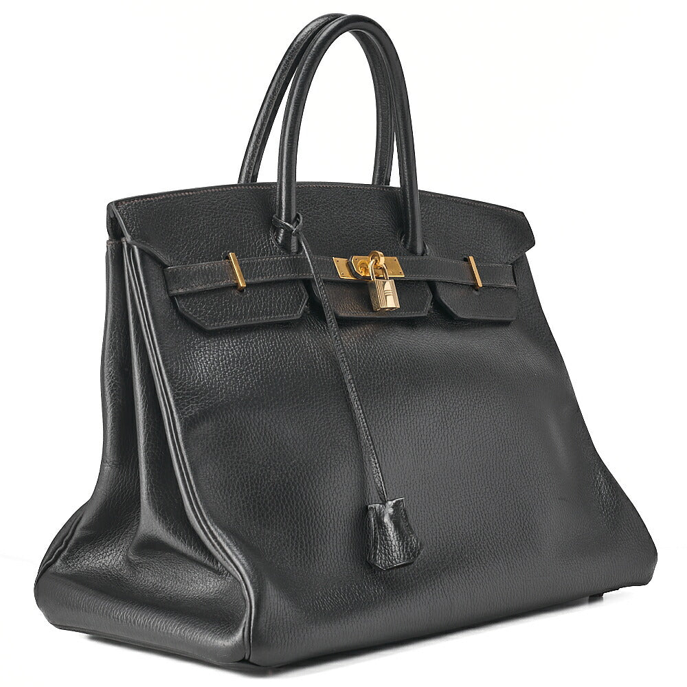 HERMES Birkin 40 Handbag Ardennes Black Gold-Tone Hardware, Pre-Owned