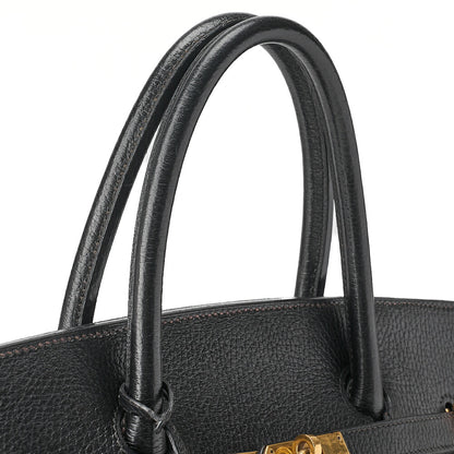 HERMES Birkin 40 Handbag Ardennes Black Gold-Tone Hardware, Pre-Owned