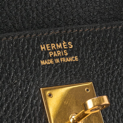 HERMES Birkin 40 Handbag Ardennes Black Gold-Tone Hardware, Pre-Owned