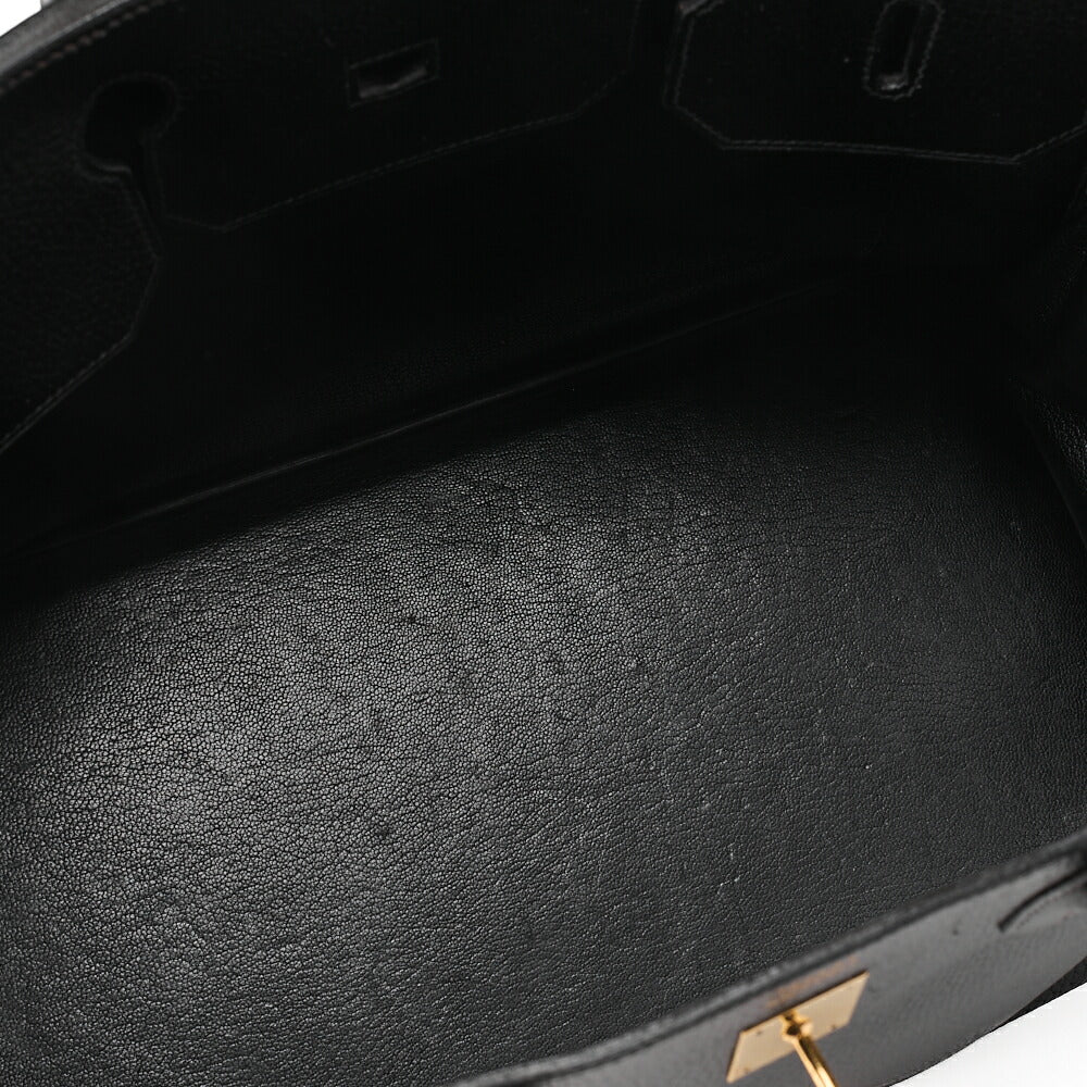 HERMES Birkin 40 Handbag Ardennes Black Gold-Tone Hardware, Pre-Owned