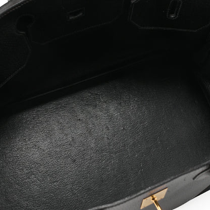 HERMES Birkin 40 Handbag Ardennes Black Gold-Tone Hardware, Pre-Owned