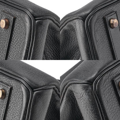 HERMES Birkin 40 Handbag Ardennes Black Gold-Tone Hardware, Pre-Owned