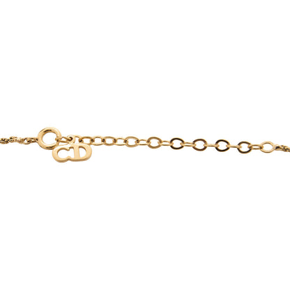 DIOR ディオール ハートロゴラインストーンネックレス GP ゴールド (ゴールドプレート) ゴールドトーン金具 中古品