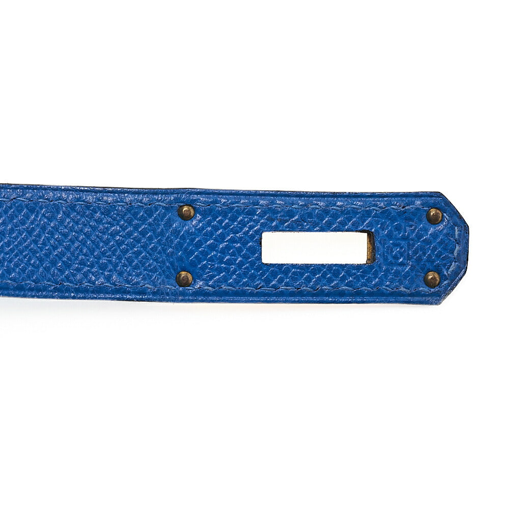 HERMES Birkin 35 Handbag Kushbel Blue France Gold-Tone Hardware, Pre-Owned