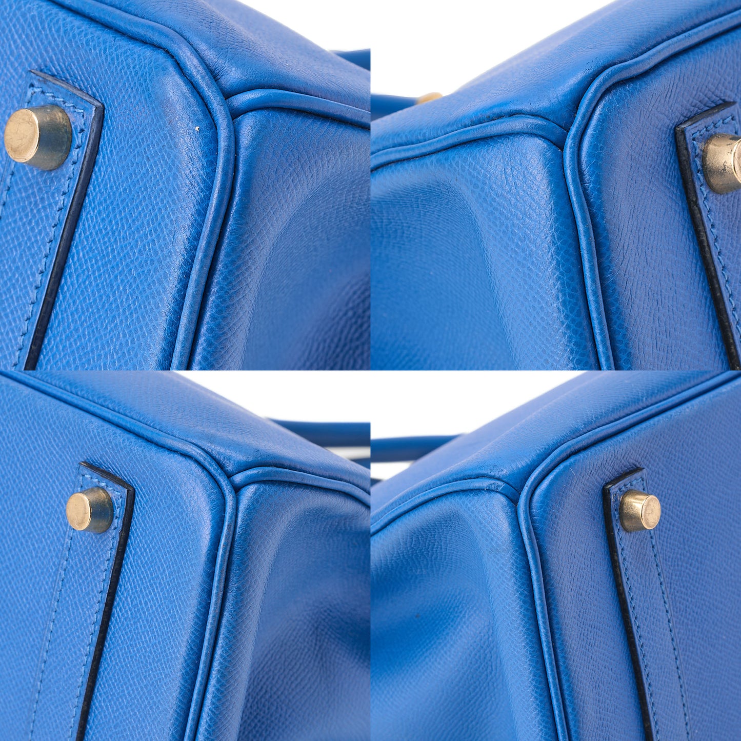 HERMES Birkin 35 Handbag Kushbel Blue France Gold-Tone Hardware, Pre-Owned