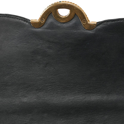 HERMES ヴァスコ オーストリッチ ハンドバッグ ブラック ゴールド金具 中古