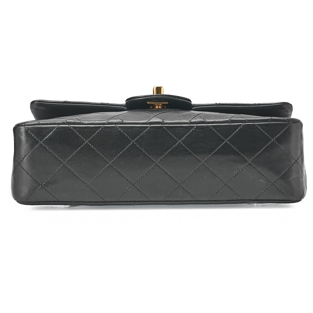 CHANEL チェーンショルダーバッグ マトラッセ23cm ダブルフラップ ラムスキン ブラック ゴールド金具, 中古品