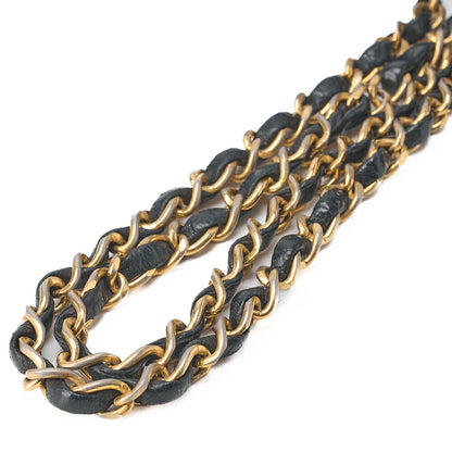 CHANEL チェーンショルダーバッグ マトラッセ23cm ダブルフラップ ラムスキン ブラック ゴールド金具, 中古品