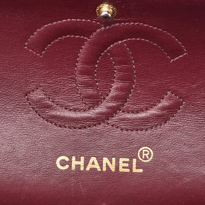 CHANEL チェーンショルダーバッグ マトラッセ23cm ダブルフラップ ラムスキン ブラック ゴールド金具, 中古品