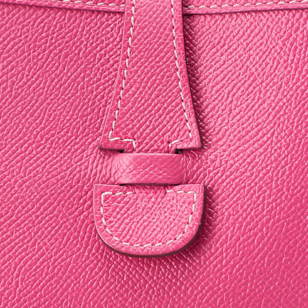 HERMES Evelyn PM3 Trois Epson Shoulder Bag Magnolia Silver-Tone Hardware, Pre-Owned