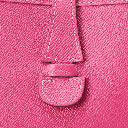 HERMES Evelyn PM3 Trois Epson Shoulder Bag Magnolia Silver-Tone Hardware, Pre-Owned