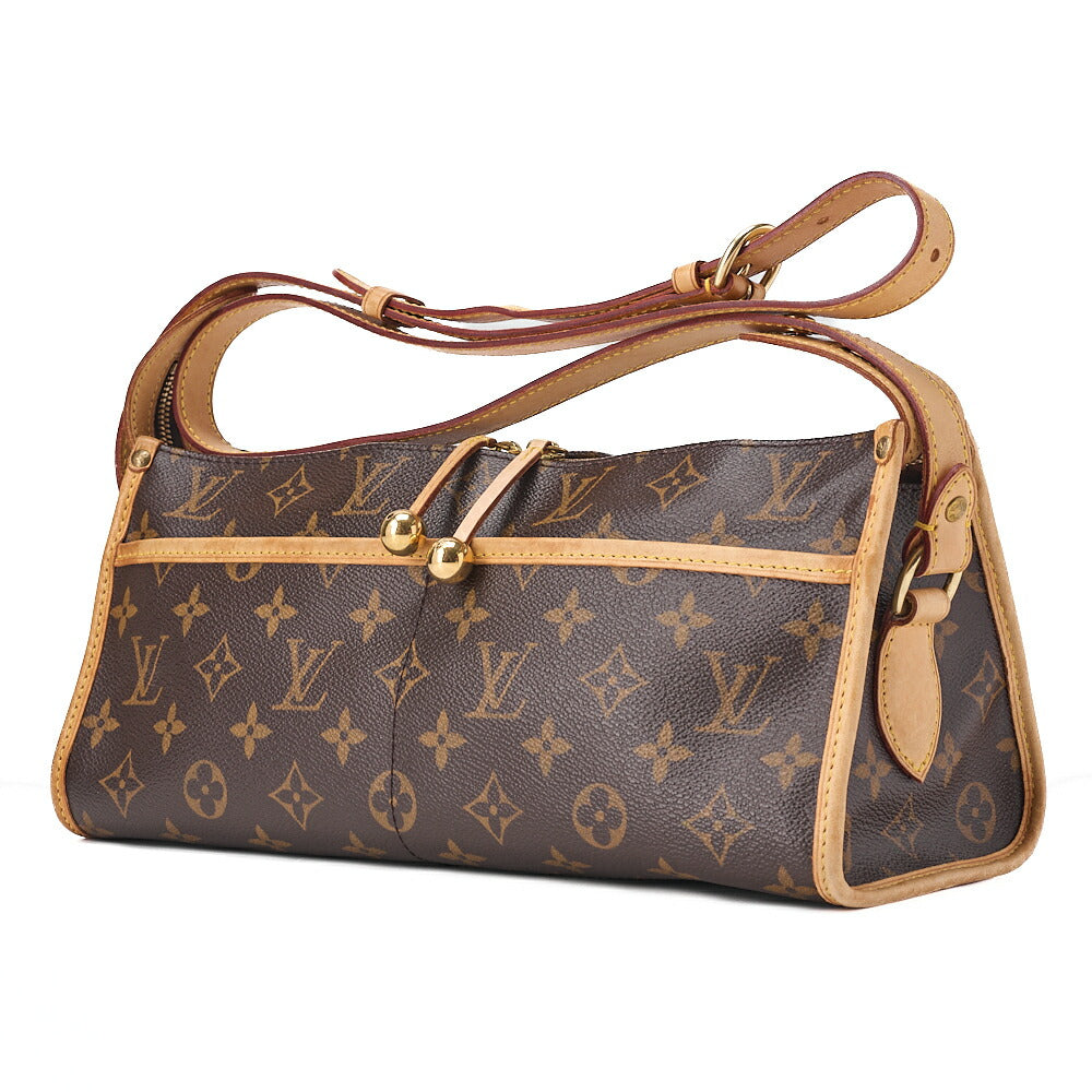 LOUIS VUITTON ショルダーバッグ モノグラム ポパンクール・ロン M40008 ブラウン ゴールド金具 中古品