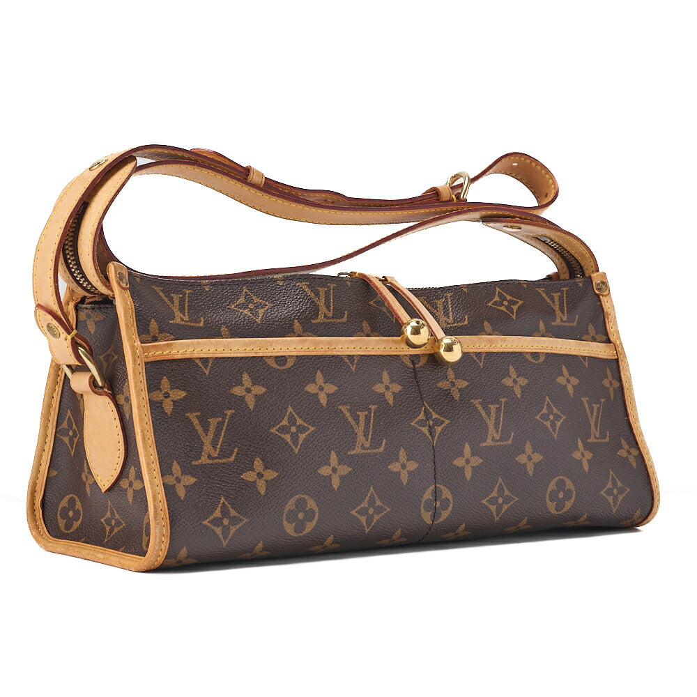 LOUIS VUITTON ショルダーバッグ モノグラム ポパンクール・ロン M40008 ブラウン ゴールド金具 中古品