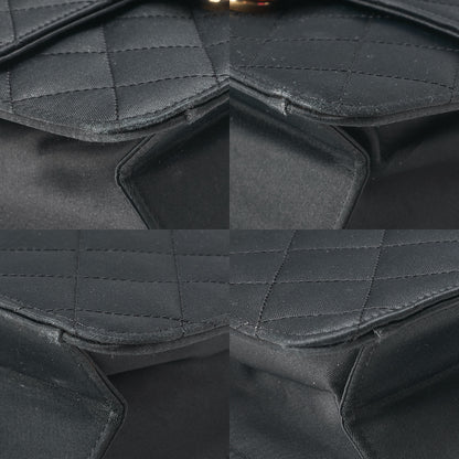 シャネル ミニマトラッセ プッシュロック チェーンショルダーバッグ サテン ブラック ゴールド金具 中古品