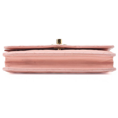 CHANEL Lambskin Matelasse Trendy CC Chain Wallet Pink Gold-Tone Hardware, Pre-Owned