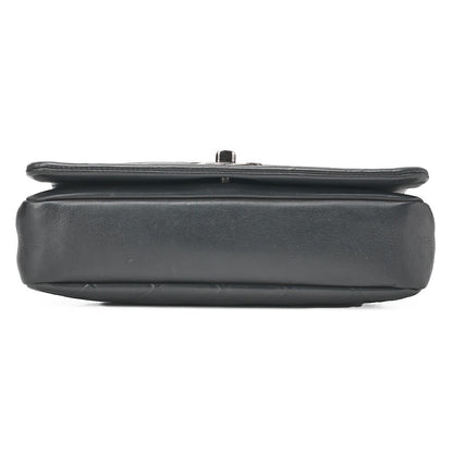 CHANEL Calfskin Matelasse Bicolore Full Flap Chain Shoulder Black Silver-Tone Hardware, Pre-Owned