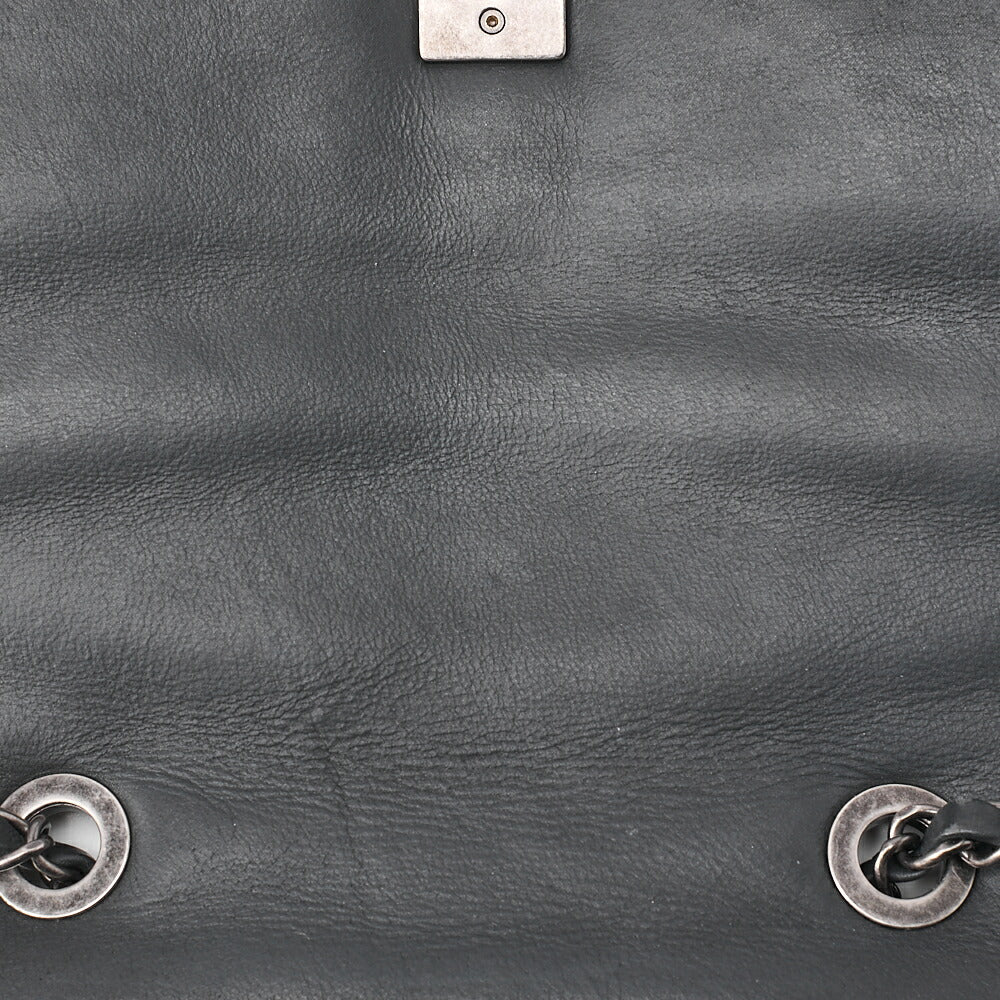 CHANEL Calfskin Matelasse Bicolore Full Flap Chain Shoulder Black Silver-Tone Hardware, Pre-Owned