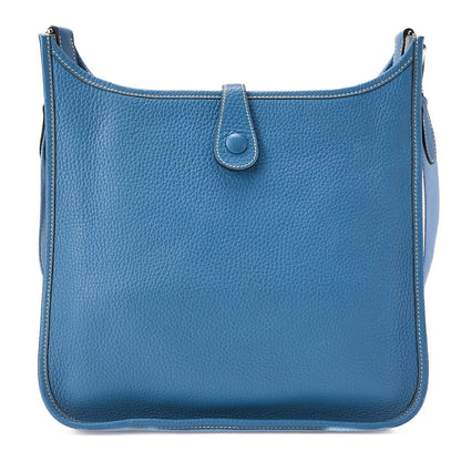 HERMES エヴリンPM 1 アン・トリオン クレマンス ショルダーバッグ ブルージーン シルバー金具 中古